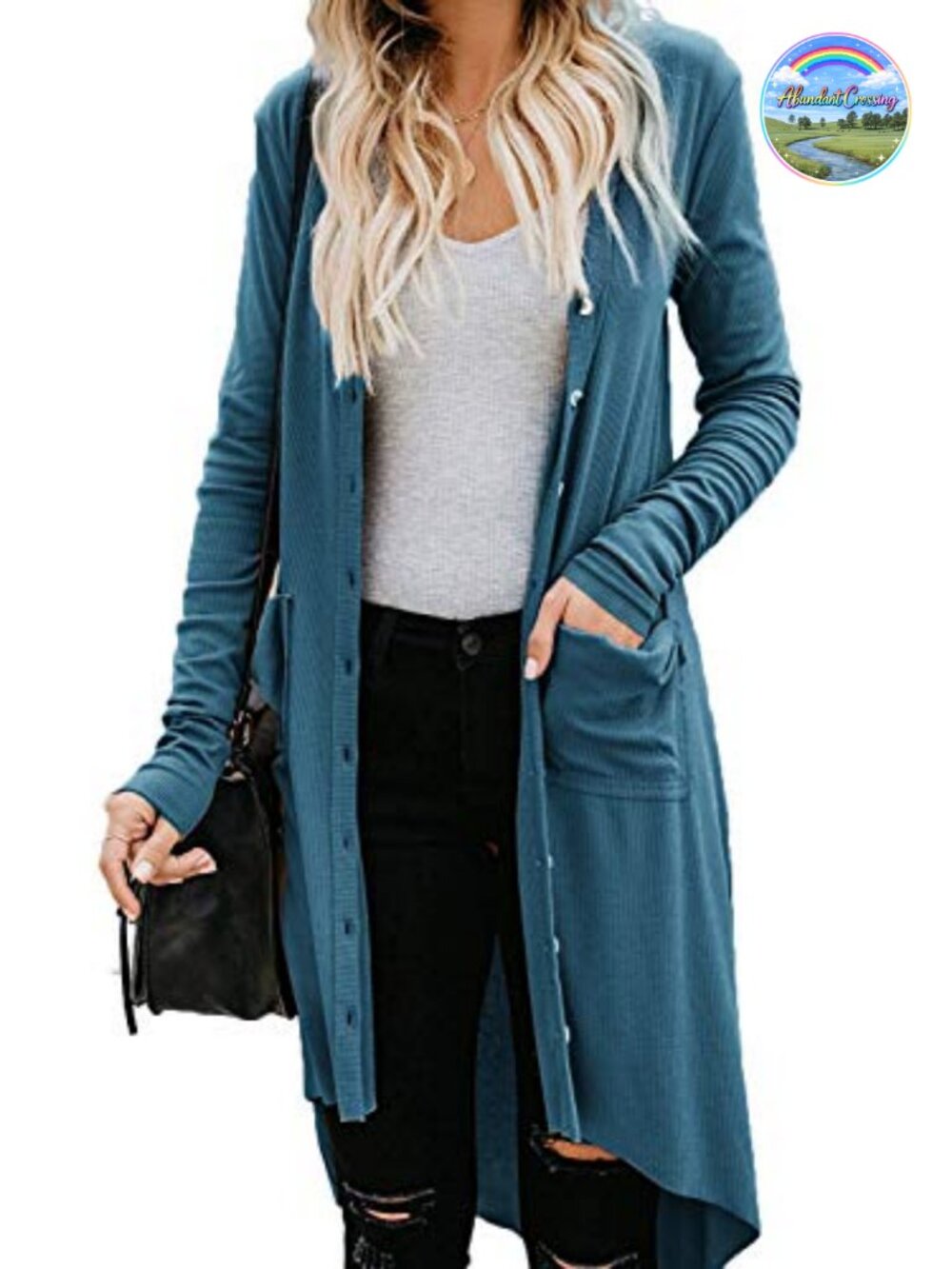 Womens Ribbed Knit Long Cardigan Open Front Button Down High Low Sweater